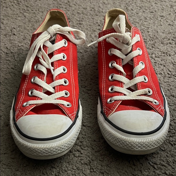 Converse Red Canvas Shoes with White Accents - Picture 2 of 6